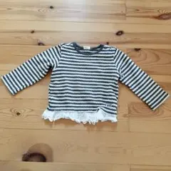 moujonjon 長袖カットソー 90cm ストライプ
