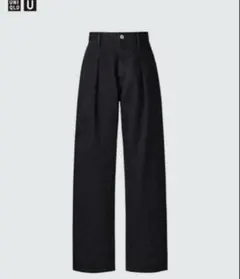 UNIQLOUデニムタックパンツ ブラック22のサムネイル