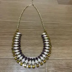 アンティーク調 ビジュー ネックレス ブラウン ステージ パーティー 