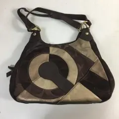 ☆COACH ショルダートートバッグ キャンバス×レザー ブラウン系 コーチ