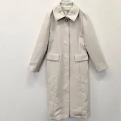 美品 mystic テントライン ロング コート 2WAY襟 中綿 アイボリー 