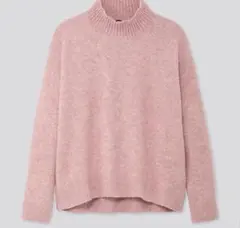 【UNIQLO】ユニクロ スフレヤーンモックネックセーター　S ピンク