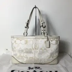 2508-359｜美品｜コーチ シグネチャー ハンドバッグ ホワイト