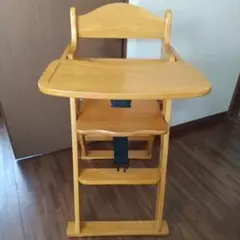 【美品】KATOJI カトージ 木製 折りたたみハイチェア ベビーチェア 収納
