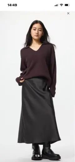 ユニクロサテンスカートM