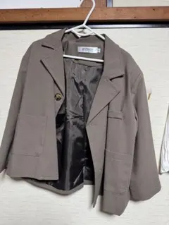 ブラウン ジャケットとパンツ　シャツセット