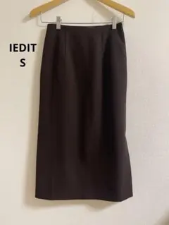 IEDIT どんなコーデにも大活躍　ダブルクロスIラインスカート　ダークブラウンのサムネイル
