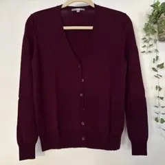 【ユニクロ 】ファインメリノVネックカーディガン L