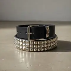 スタッズベルト 3連 ピラミッド パンク y2k 古着 ウエスタン wb34-6