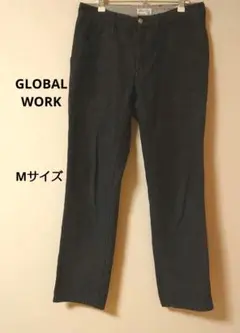 GLOBAL WORK 黒地に白斑点柄 ワイドパンツ カジュアル大きいポケット