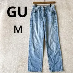 【ジーユー】ハイウエストストレートデニム　Ｍ　ライトブルー　レディース