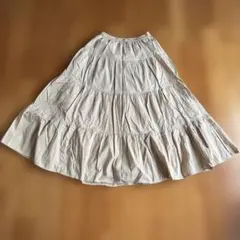 美品！GU ジーユー☆コットン ティアードフレアスカート
