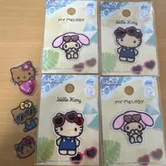 マイメロディ・ハローキティ ワッペン 4個セット　おまけ付き
