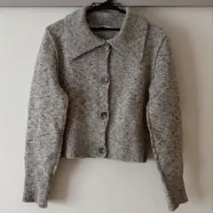 ZARA ウールブレンド ボタンカラー ニットカーディガン