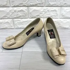 ミハマ リボン パンプス 23cm ベージュ 撥水 Soft Flexionのサムネイル