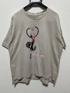 ポパイ　オリーブ　オリーヴ　ベージュ　ハート　プリントTシャツのサムネイル