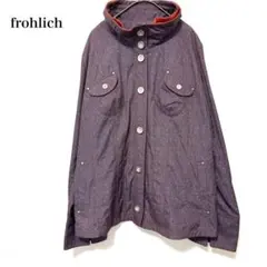 フローリッヒ スタンドカラージャケット デニム風 パープル frohrichのサムネイル