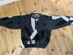 幾何学模様 ニットセーター