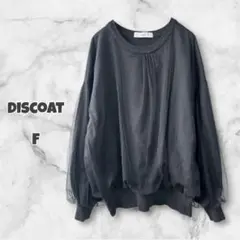 Discoat トップス ブラック チュニック F シースルー袖 エレガント