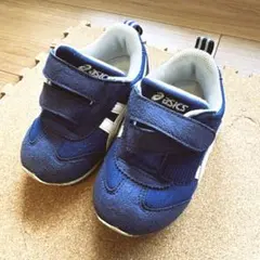 asics ネイビー マジックテープ ベビーシューズ【14.5cm