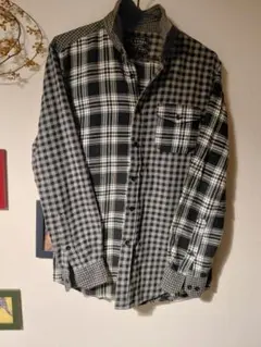 FLANNEL クレイジーパターン 長袖シャツ チェック柄 S