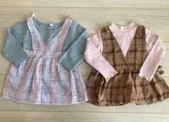 ママラク　mamaraku 女の子　長袖　重ね着風　セット　まとめ売り　90