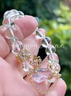 愛の守護神✨ ☆ボリビアアメジスト・フローライト・水晶☆デザインブレス