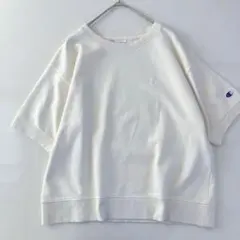 美品　チャンピオン　半袖　プルオーバー　トレーナー　クルーネック　L 白　春