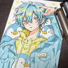 手描きイラスト オリジナル ペン画　ポストカード