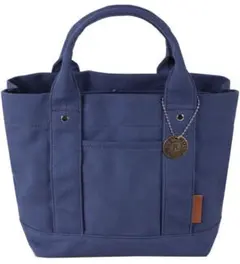 気まぐれ価格【新品未使用】ミニトートバック 3つ仕切り ランチバック ネイビ