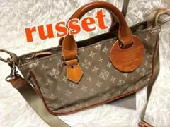 【美品】ラシット　モノグラム柄　2way ショルダー バッグ　ベージュ