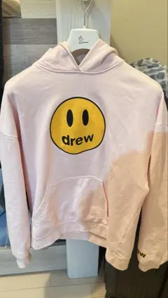 drew スマイリーフェイス パーカー ピンク
