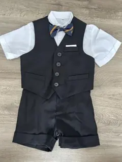 黒 フォーマルスーツ 100cm 蝶ネクタイ付き