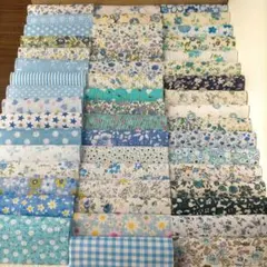 c① はぎれ 青系 10×10 50枚まとめ売り