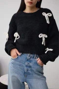 AZUL by moussy／リボンモチーフニット