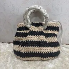 ダブルスタンダードクロージング レザーハンドル付きカゴバッグ