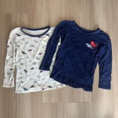 恐竜柄長袖アンダーTシャツ2枚セット 120