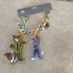 ディズニー ズートピア ニック ジュディ キーホルダー チェーン　新品