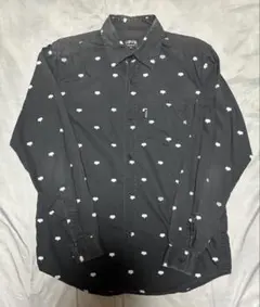 00s ステューシー OLD STUSSY コウモリドットパターン長袖シャツ Mのサムネイル