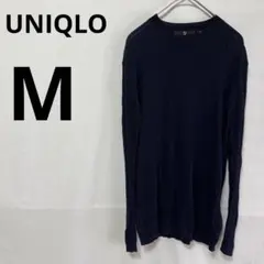 UNIQLO +J ジル・サンダー　　長袖薄ニット　ネイビー　レディース