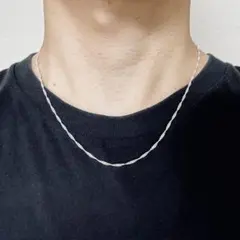 シルバー925 スクリュー チェーンネックレス 幅2mm 長さ45cm