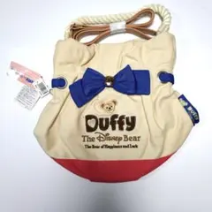 新品タグ付きディズニーシー限定ダッフィー２WAY巾着ショルダーバッグ