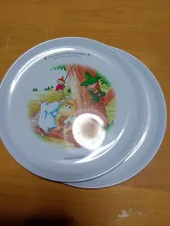 ムーミン丸型皿　2点　メラミン製