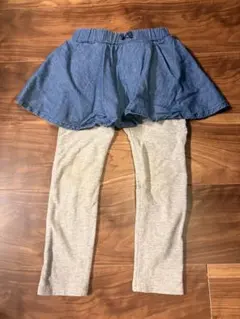 mikihouse ミキハウスデニムスカート付グレー レギンス 100cm