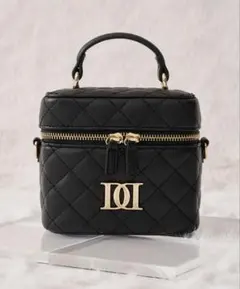 Darich キルティングスクエアミニバッグ バニティバッグ ブラック 黒
