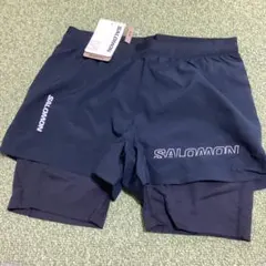 サロモン CROSS 2IN1 SHORTS BLACK Sサイズ メンズ