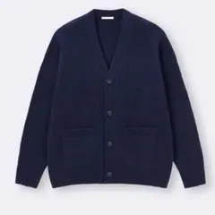 GU パフニットＶネックカーディガン