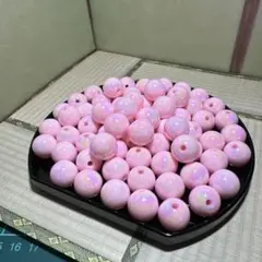 濃いピンク ビーズ 70個