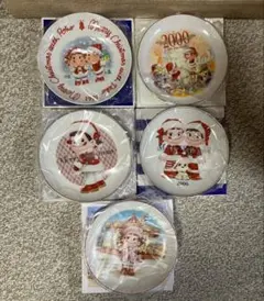후지야 페코 짱 크리스마스 플레이트 5장 세트