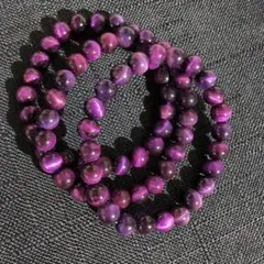 パープルタイガーアイのブレスレット3本セット